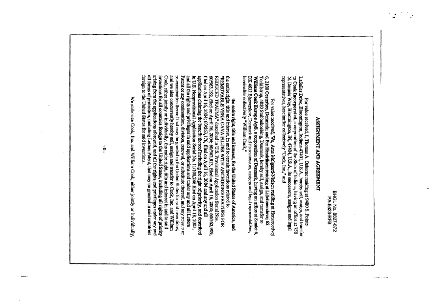 Document de brevet canadien 2563372. Cession 20070928. Image 2 de 5