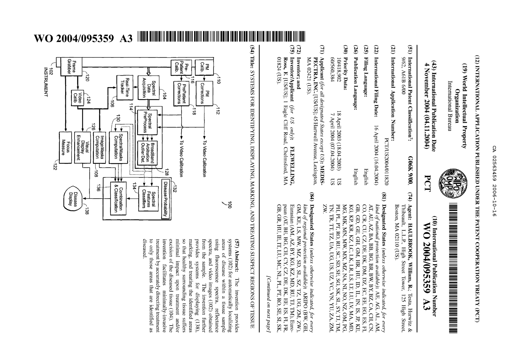 Canadian Patent Document 2563459. Abstract 20061016. Image 1 of 2