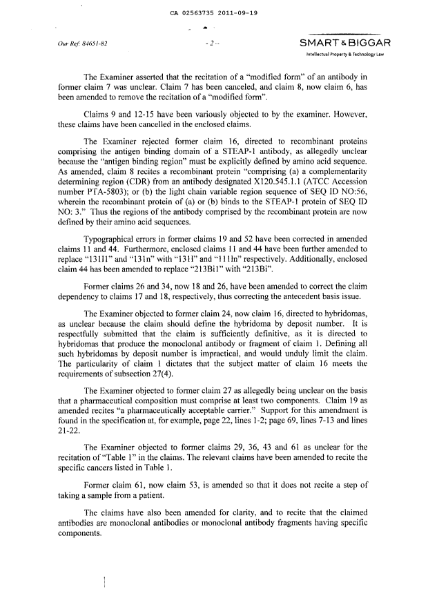 Canadian Patent Document 2563735. Prosecution-Amendment 20110919. Image 2 of 10