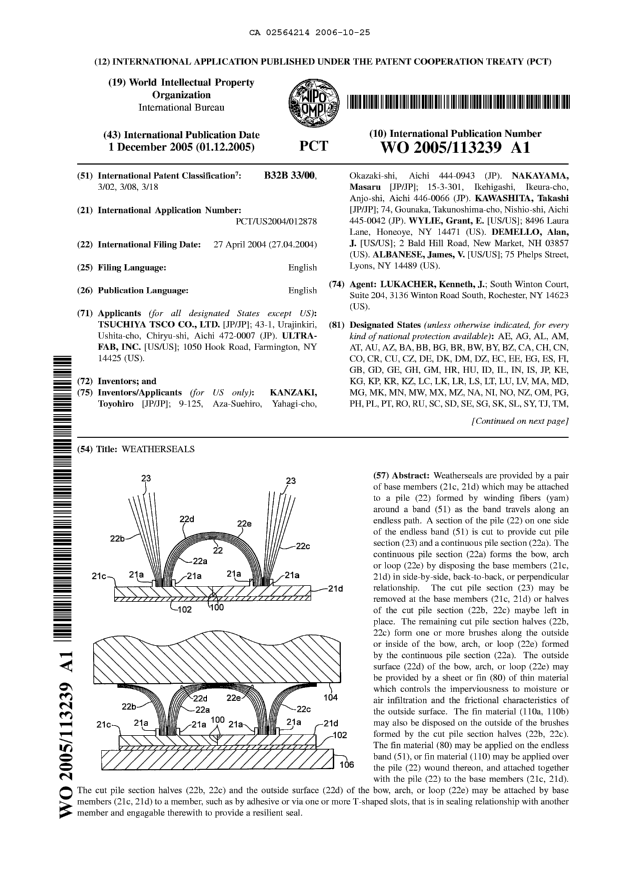 Document de brevet canadien 2564214. Abrégé 20061025. Image 1 de 2