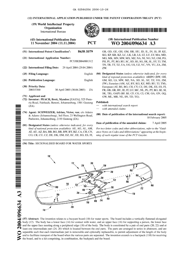 Canadian Patent Document 2564354. Abstract 20061026. Image 1 of 1