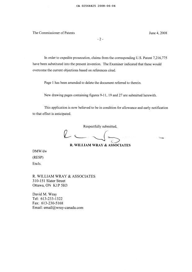 Canadian Patent Document 2564425. Prosecution-Amendment 20080604. Image 2 of 10