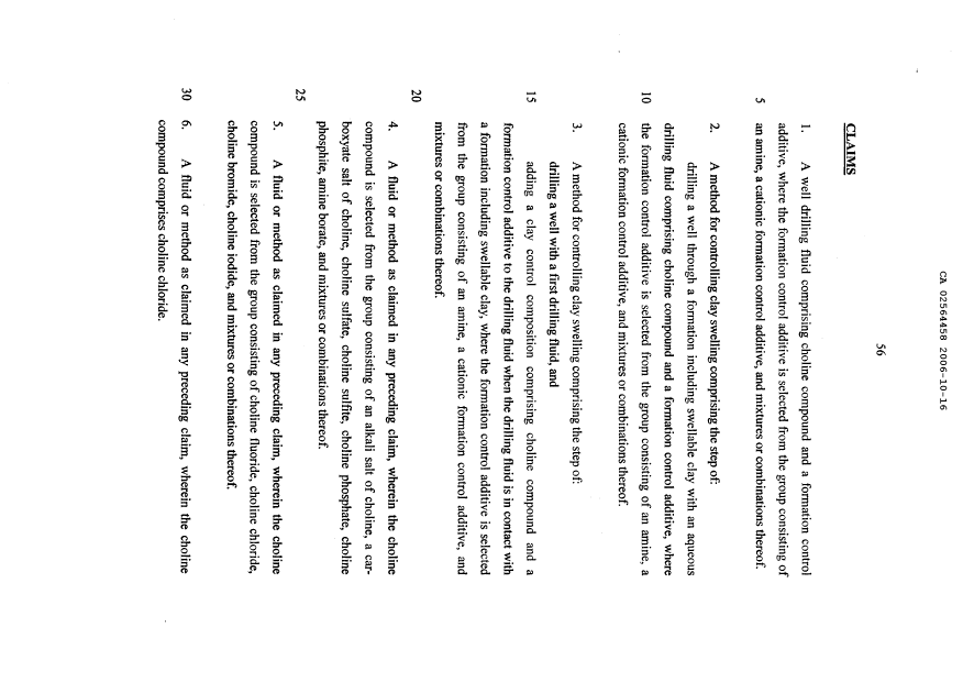 Document de brevet canadien 2564458. Revendications 20061016. Image 1 de 3