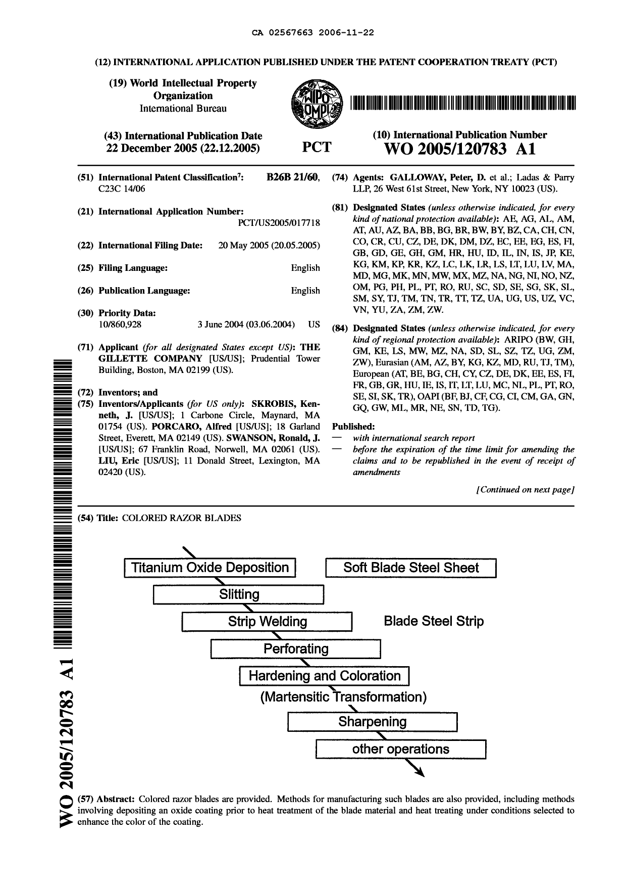 Document de brevet canadien 2567663. Abrégé 20061122. Image 1 de 2