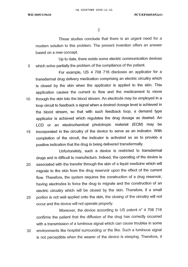 Document de brevet canadien 2567688. Description 20121023. Image 2 de 33
