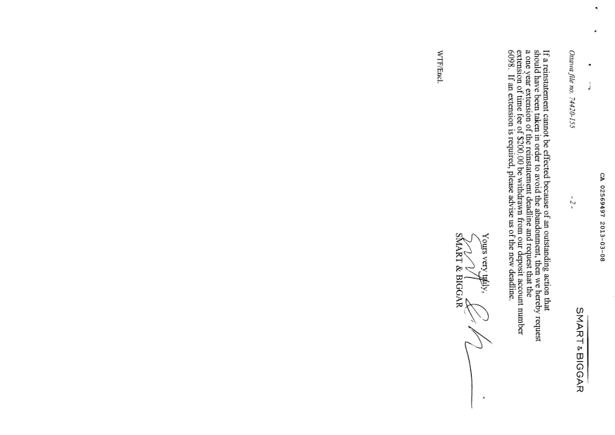 Canadian Patent Document 2569497. Correspondence 20130308. Image 2 of 2
