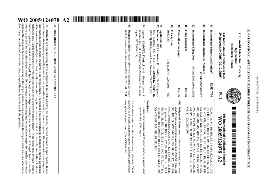 Document de brevet canadien 2570091. Abrégé 20061211. Image 1 de 1