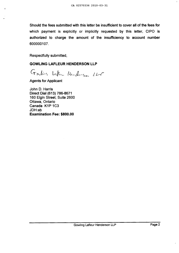 Document de brevet canadien 2570336. Poursuite-Amendment 20100331. Image 2 de 2