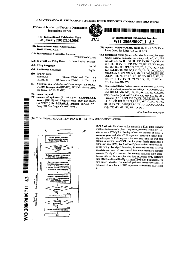 Document de brevet canadien 2570748. PCT 20061212. Image 1 de 9