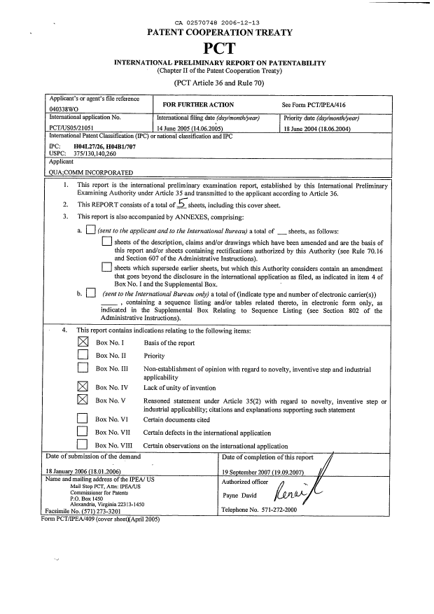 Canadian Patent Document 2570748. PCT 20061213. Image 2 of 6