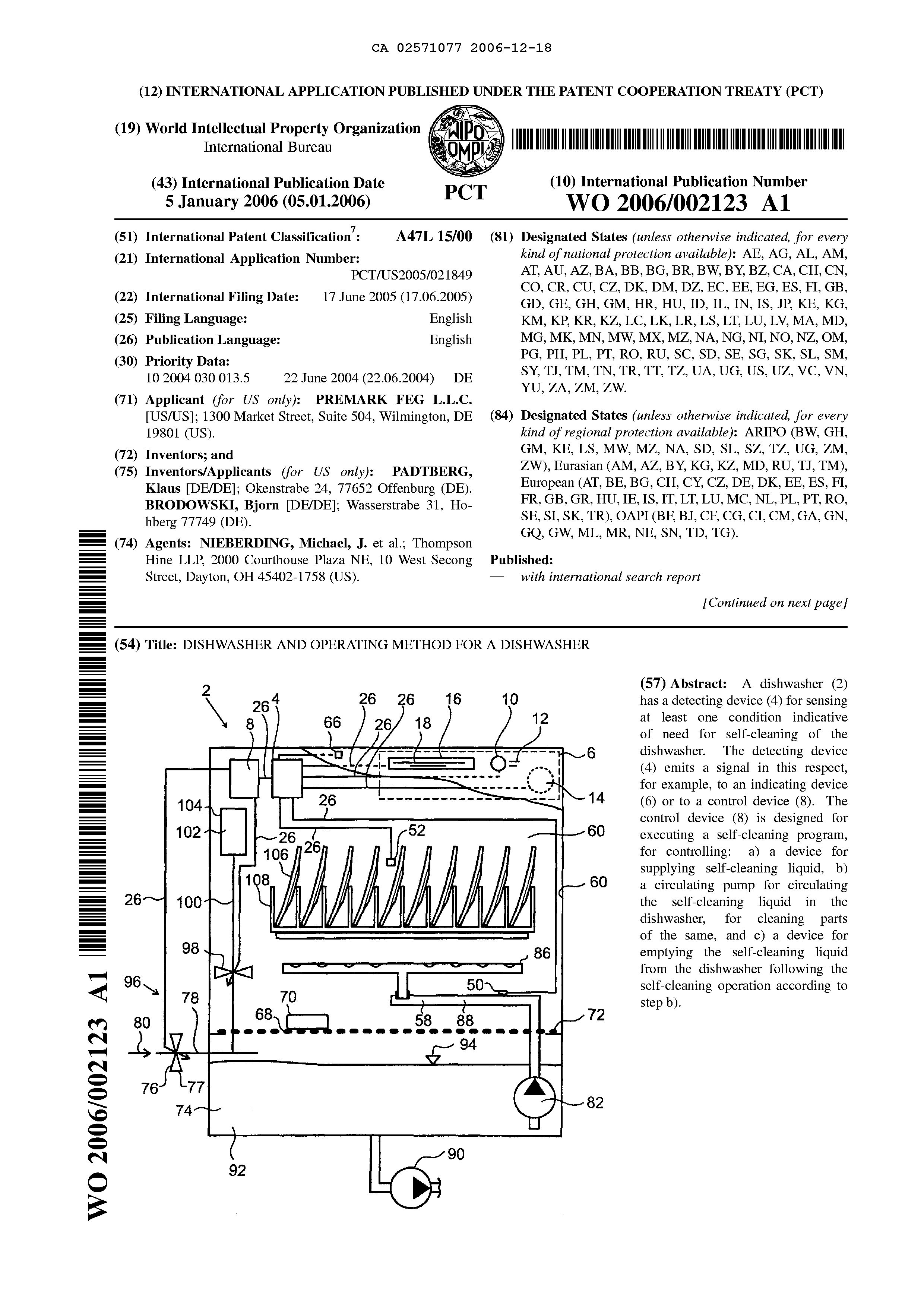 Canadian Patent Document 2571077. Abstract 20061218. Image 1 of 2
