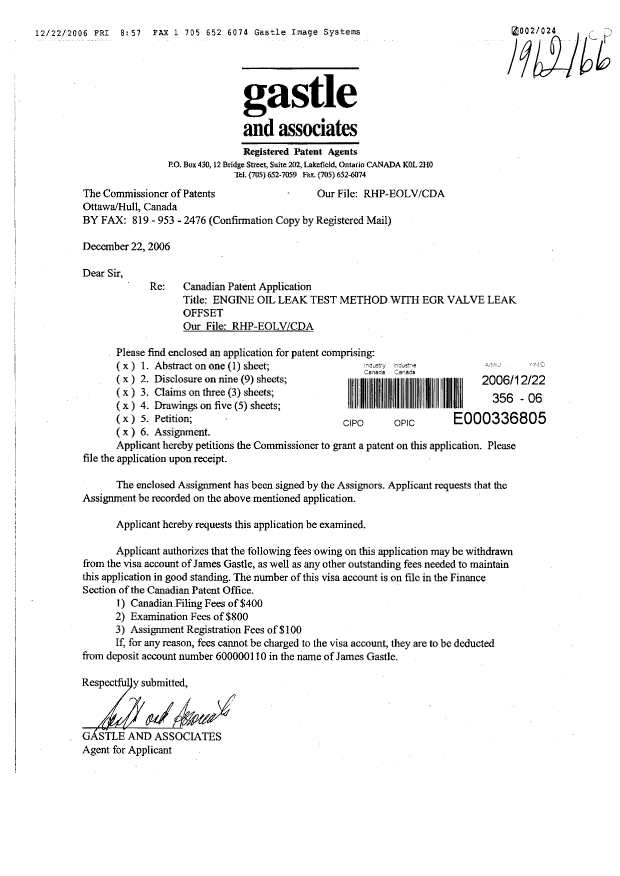 Document de brevet canadien 2572229. Cession 20061222. Image 1 de 12