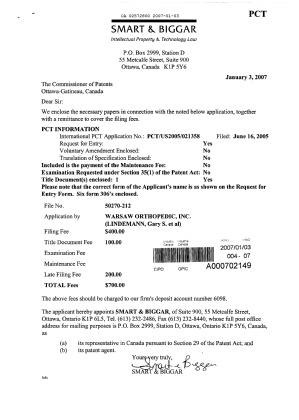 Document de brevet canadien 2572800. Cession 20070103. Image 1 de 2