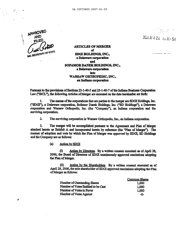 Document de brevet canadien 2572800. Correspondance 20070103. Image 2 de 8
