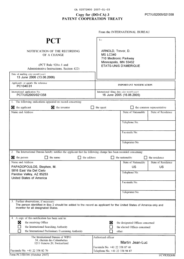 Document de brevet canadien 2572800. PCT 20070103. Image 2 de 16