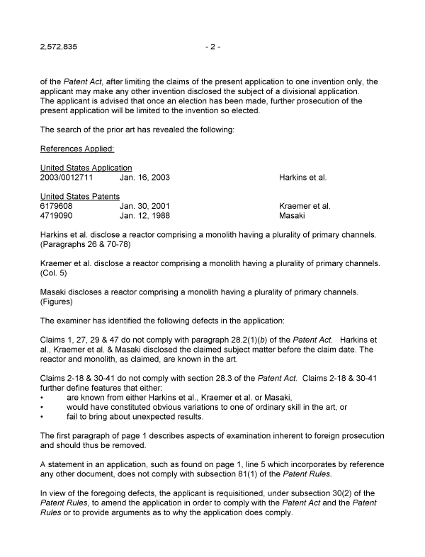 Document de brevet canadien 2572835. Poursuite-Amendment 20090601. Image 2 de 3