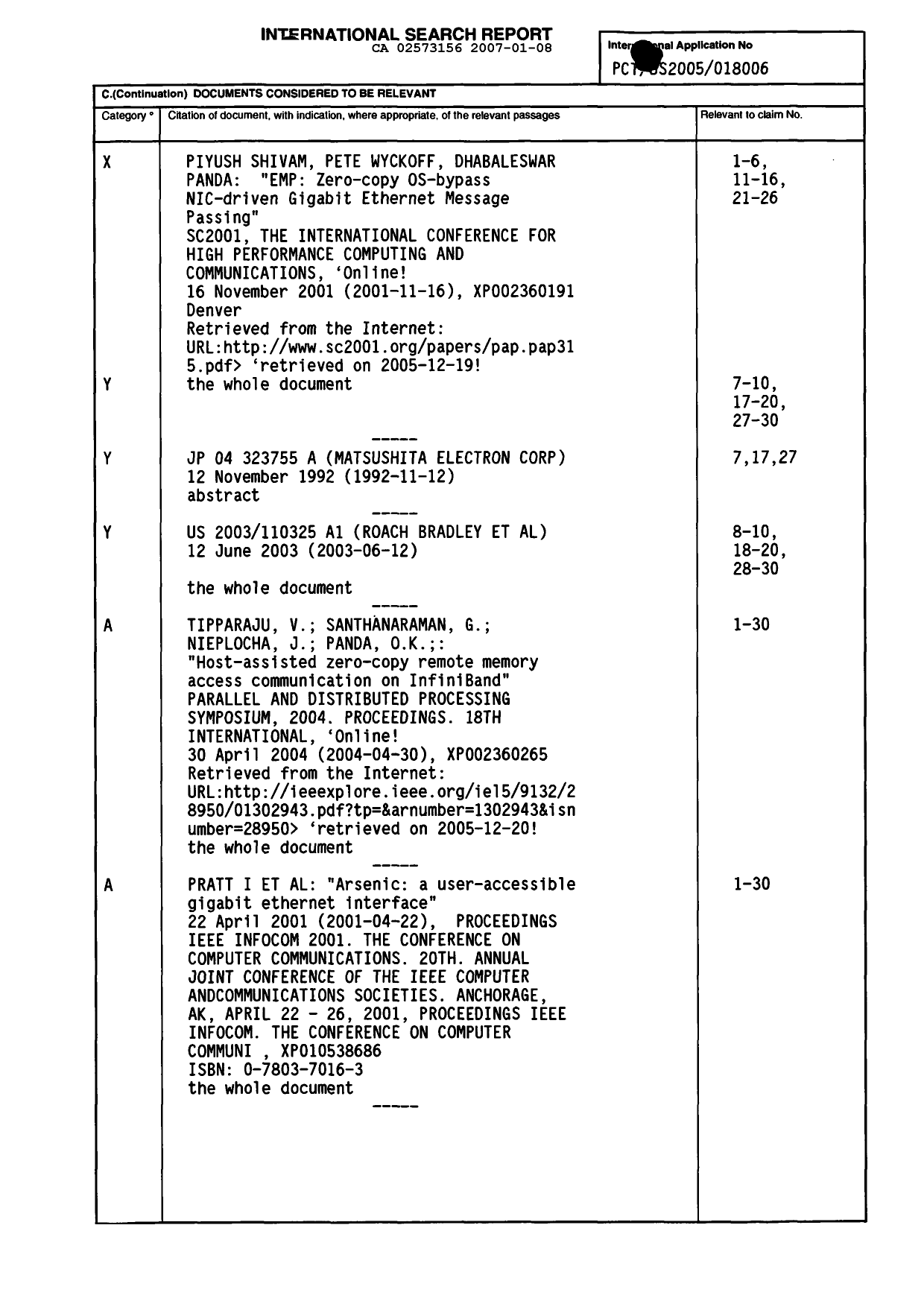 Document de brevet canadien 2573156. PCT 20061208. Image 2 de 8