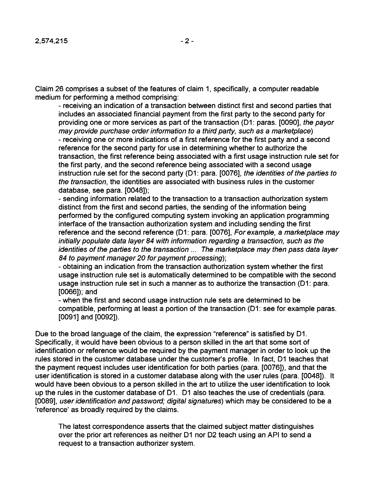 Document de brevet canadien 2574215. Poursuite-Amendment 20121213. Image 2 de 4