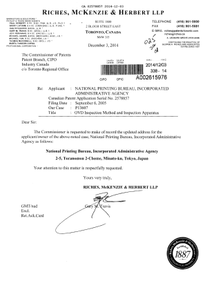 Document de brevet canadien 2578857. Cession 20141203. Image 1 de 1