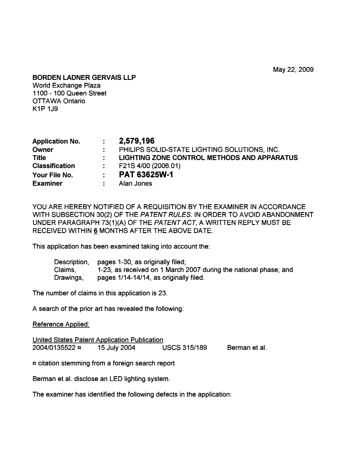 Document de brevet canadien 2579196. Poursuite-Amendment 20090522. Image 1 de 2