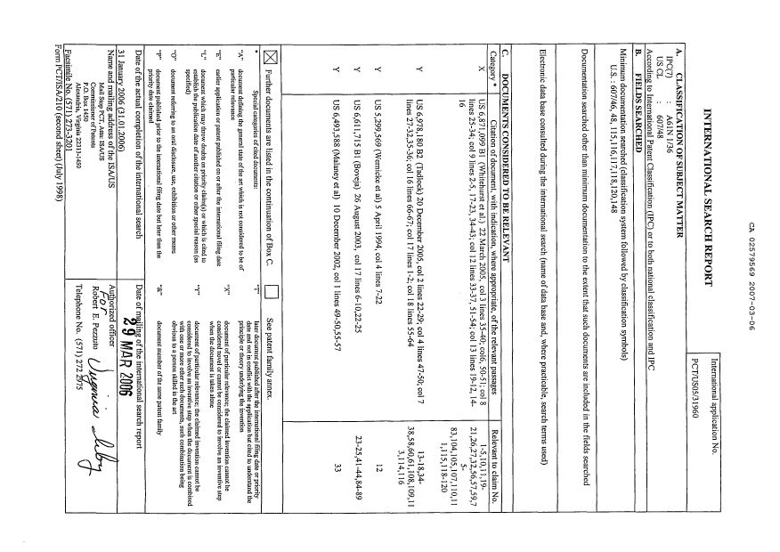Document de brevet canadien 2579569. PCT 20070306. Image 1 de 4