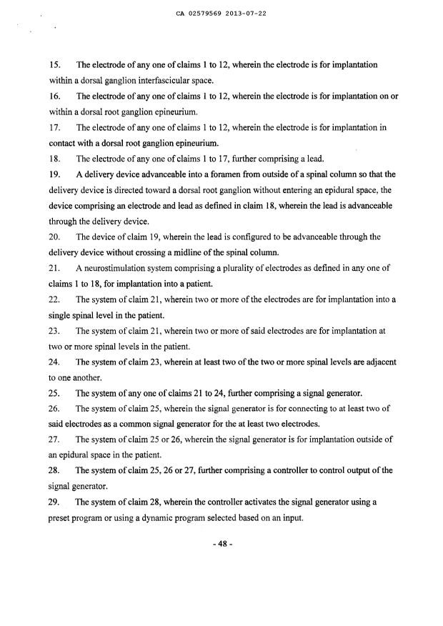 Document de brevet canadien 2579569. Revendications 20130722. Image 2 de 5