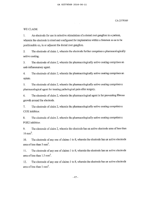 Document de brevet canadien 2579569. Revendications 20140611. Image 1 de 7
