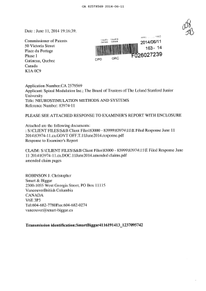 Document de brevet canadien 2579569. Poursuite-Amendment 20140611. Image 1 de 12
