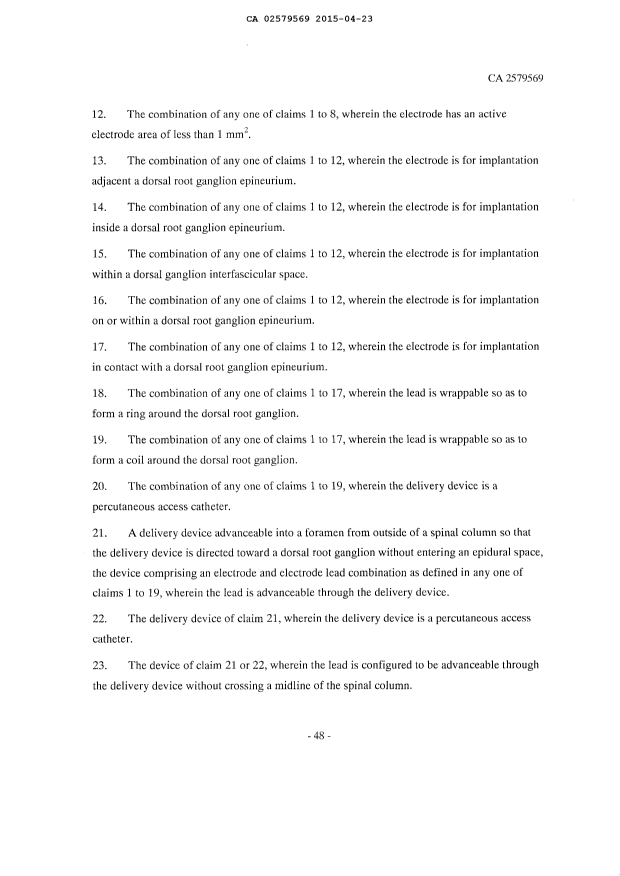 Document de brevet canadien 2579569. Revendications 20150423. Image 2 de 5