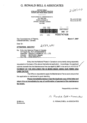 Document de brevet canadien 2579681. Taxes 20070307. Image 1 de 1