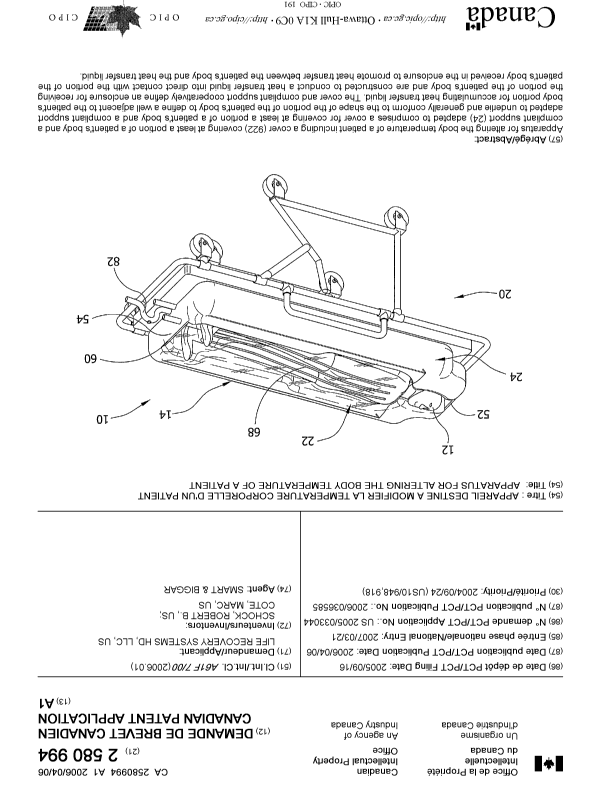 Canadian Patent Document 2580994. Cover Page 20070531. Image 1 of 1