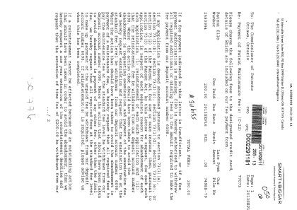 Document de brevet canadien 2580994. Taxes 20130911. Image 1 de 2
