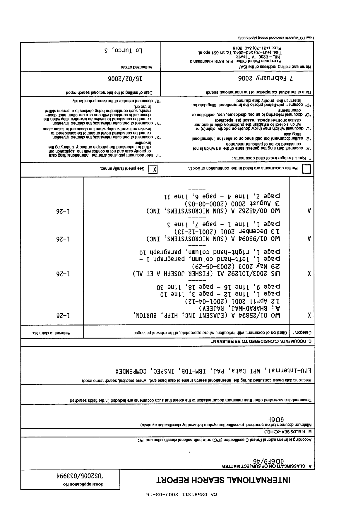 Canadian Patent Document 2581311. PCT 20061215. Image 1 of 2