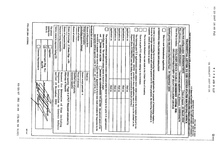Document de brevet canadien 2581677. PCT 20070326. Image 1 de 30