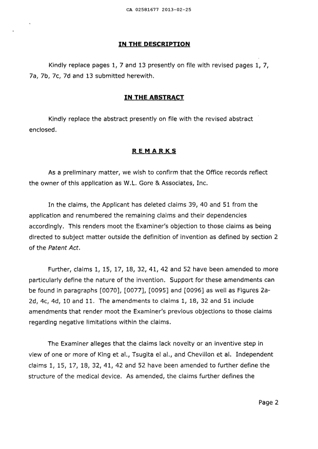 Document de brevet canadien 2581677. Poursuite-Amendment 20130225. Image 2 de 24
