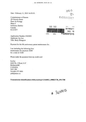 Document de brevet canadien 2582093. Taxes 20150211. Image 1 de 1