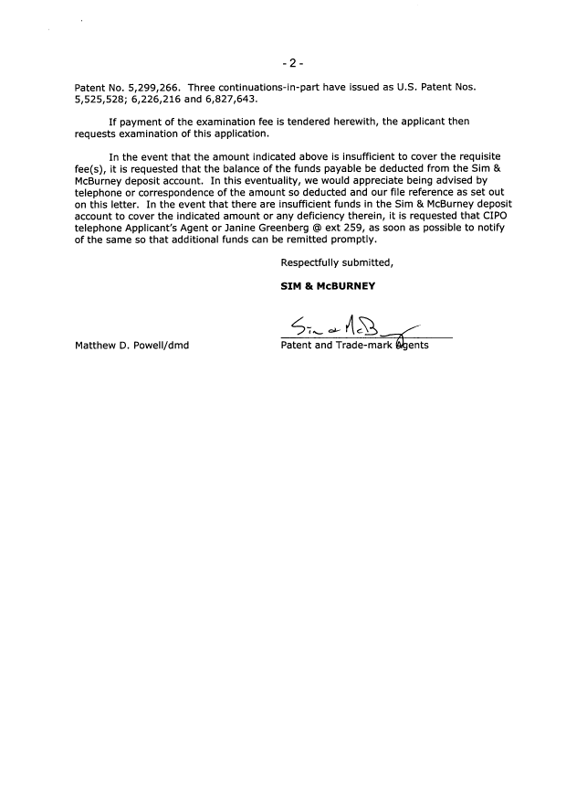 Document de brevet canadien 2582173. Cession 20070321. Image 2 de 3