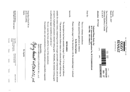 Canadian Patent Document 2582510. Prosecution-Amendment 20061229. Image 1 of 2
