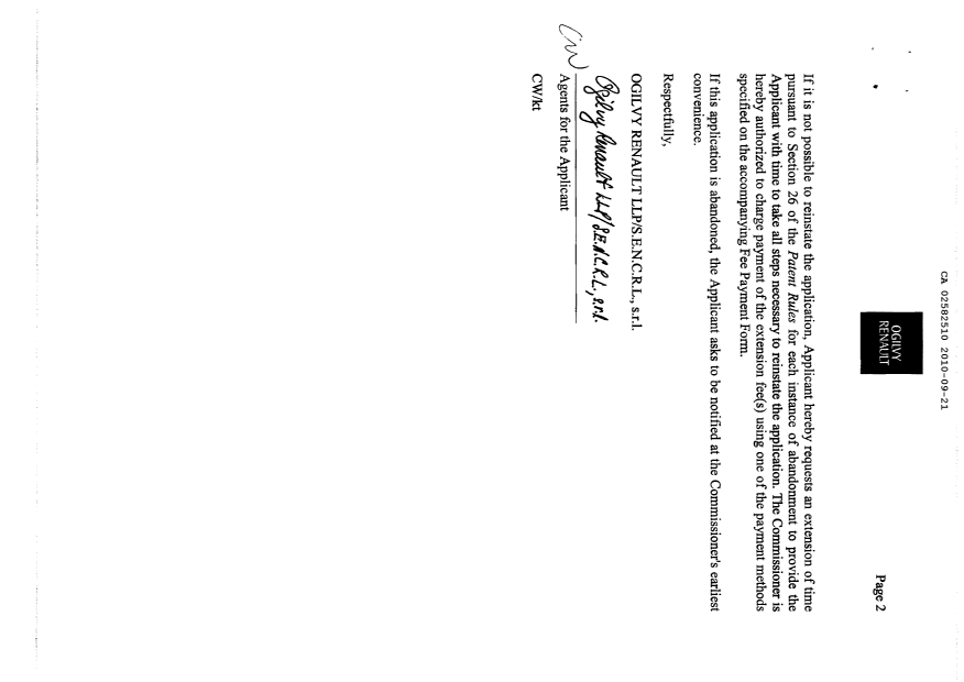 Canadian Patent Document 2582510. Prosecution-Amendment 20091221. Image 2 of 2