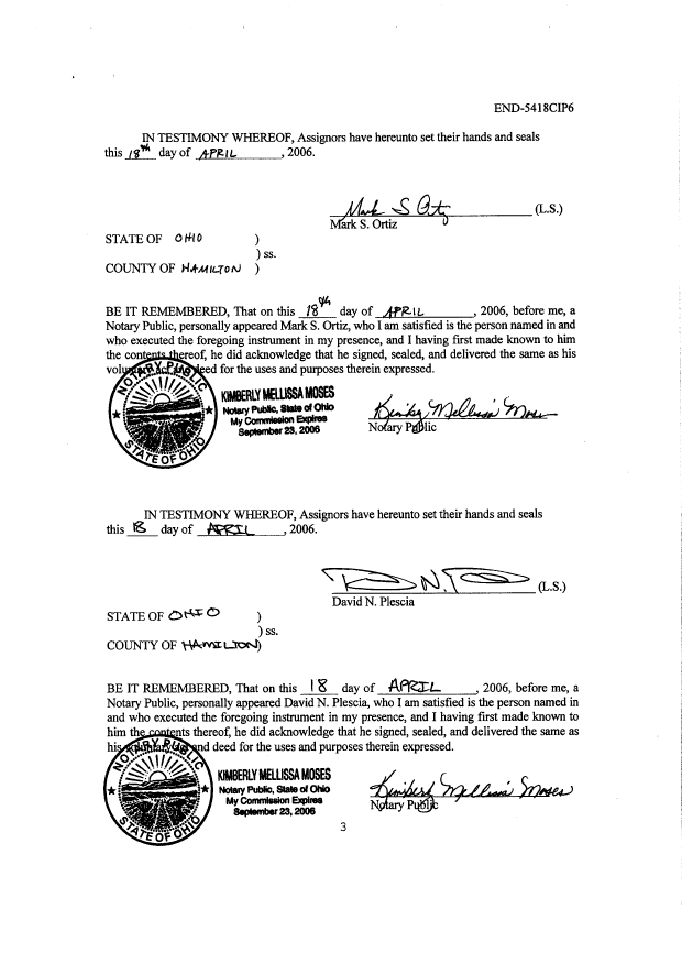 Document de brevet canadien 2582964. Cession 20070328. Image 8 de 8