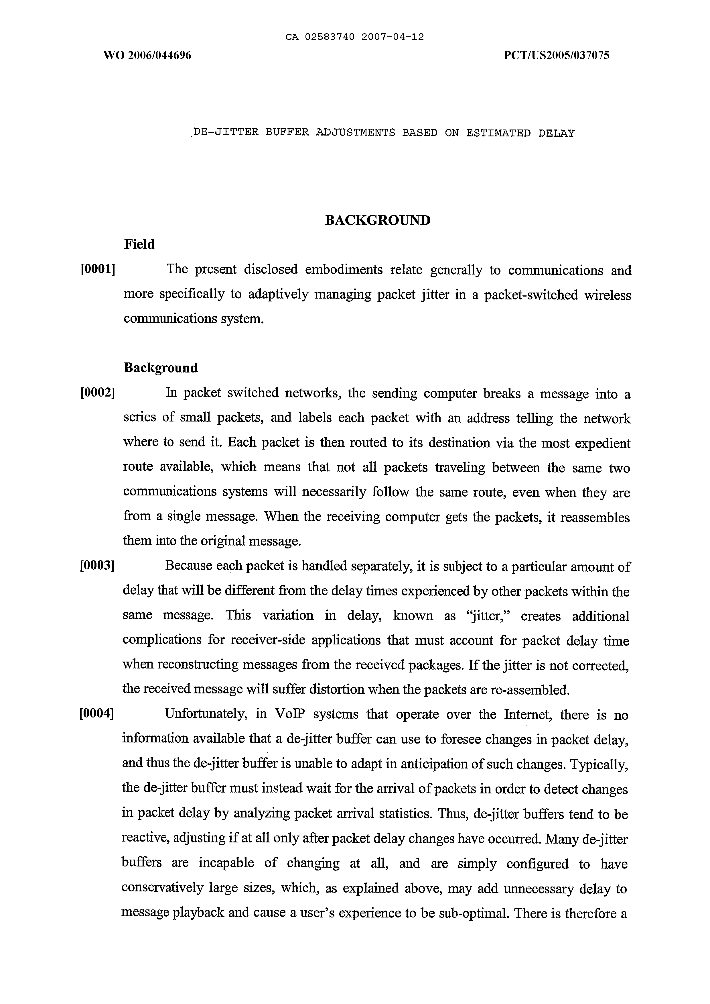 Canadian Patent Document 2583740. Description 20110207. Image 1 of 21