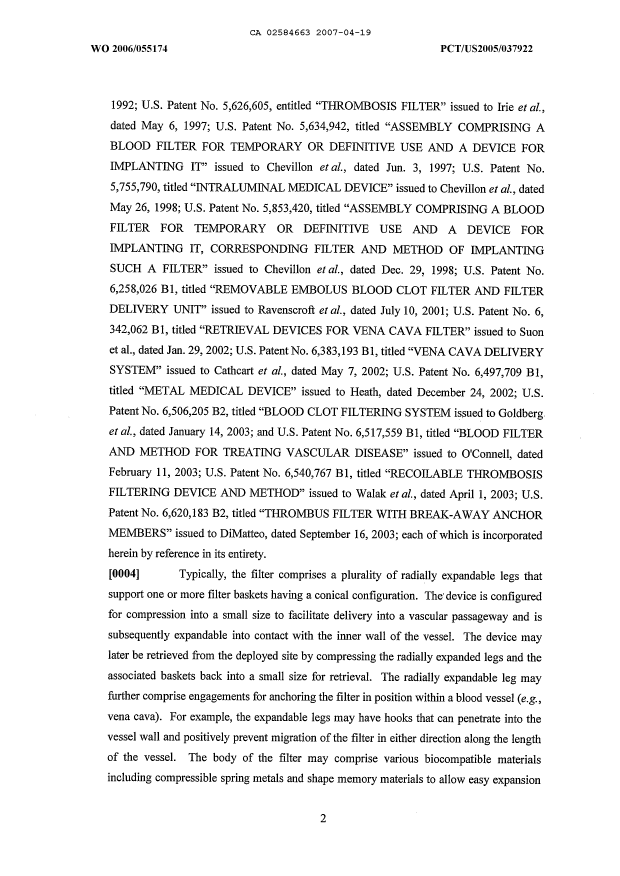 Document de brevet canadien 2584663. Description 20061219. Image 2 de 28