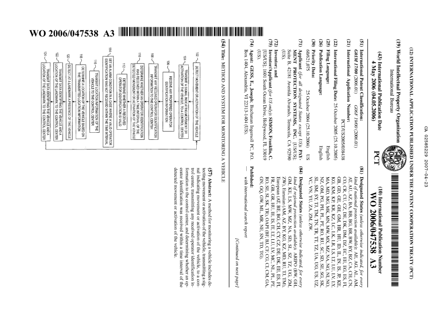 Document de brevet canadien 2585229. Abrégé 20070423. Image 1 de 2