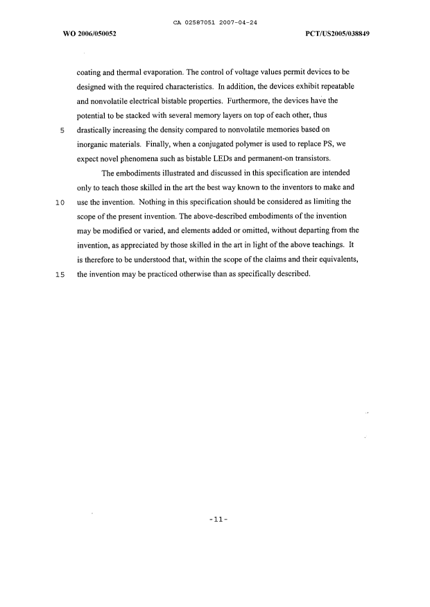 Document de brevet canadien 2587051. Description 20070424. Image 11 de 11