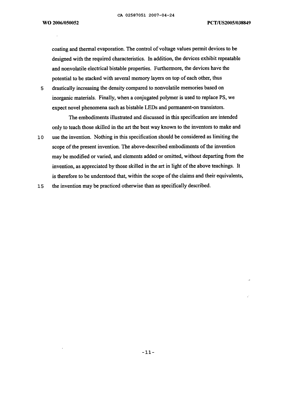 Canadian Patent Document 2587051. Description 20070424. Image 11 of 11