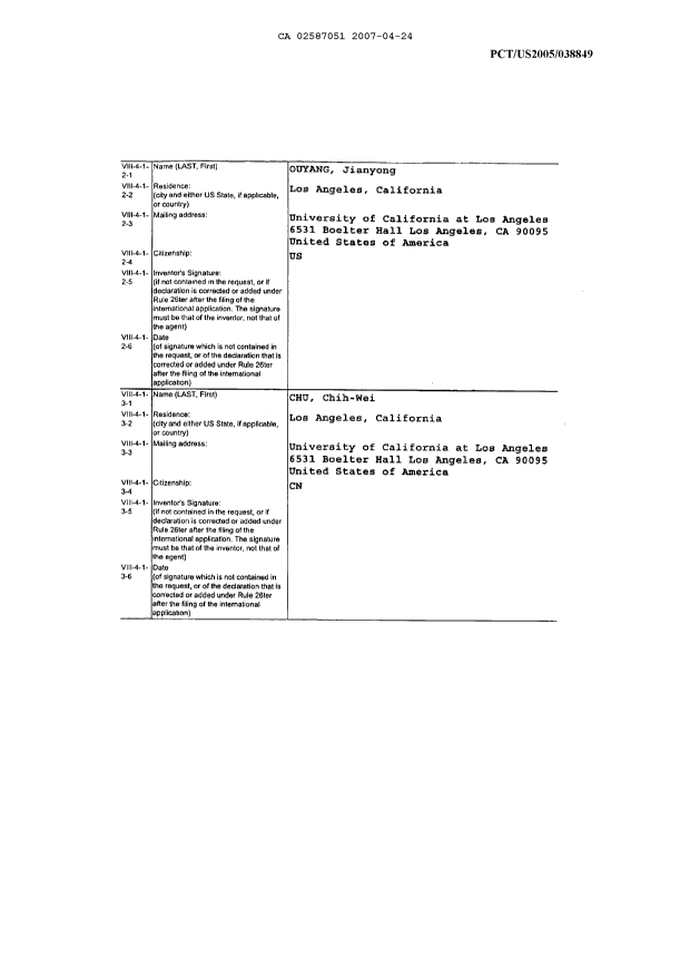 Document de brevet canadien 2587051. PCT 20070424. Image 8 de 8