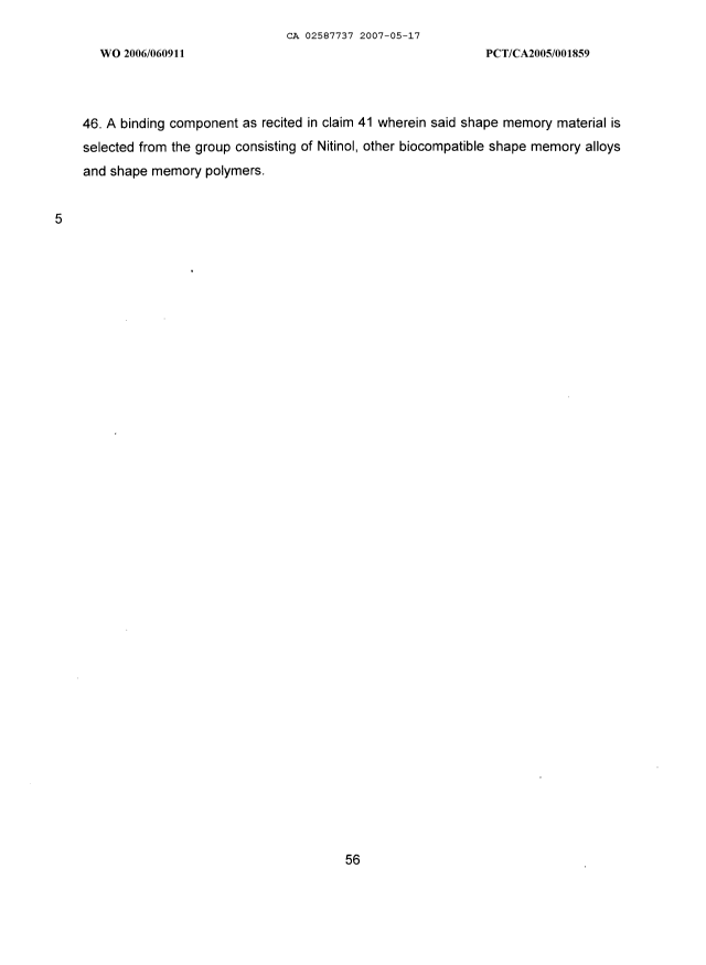 Document de brevet canadien 2587737. Revendications 20061217. Image 10 de 10