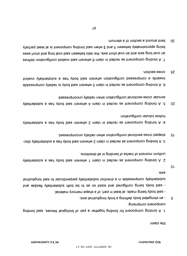 Document de brevet canadien 2587737. Revendications 20061217. Image 1 de 10