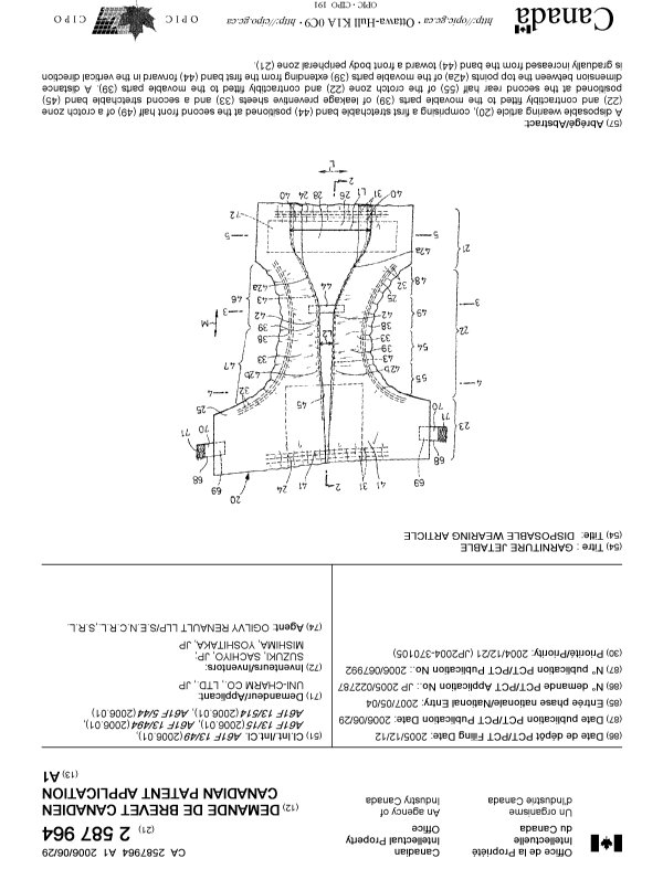 Canadian Patent Document 2587964. Cover Page 20070724. Image 1 of 1