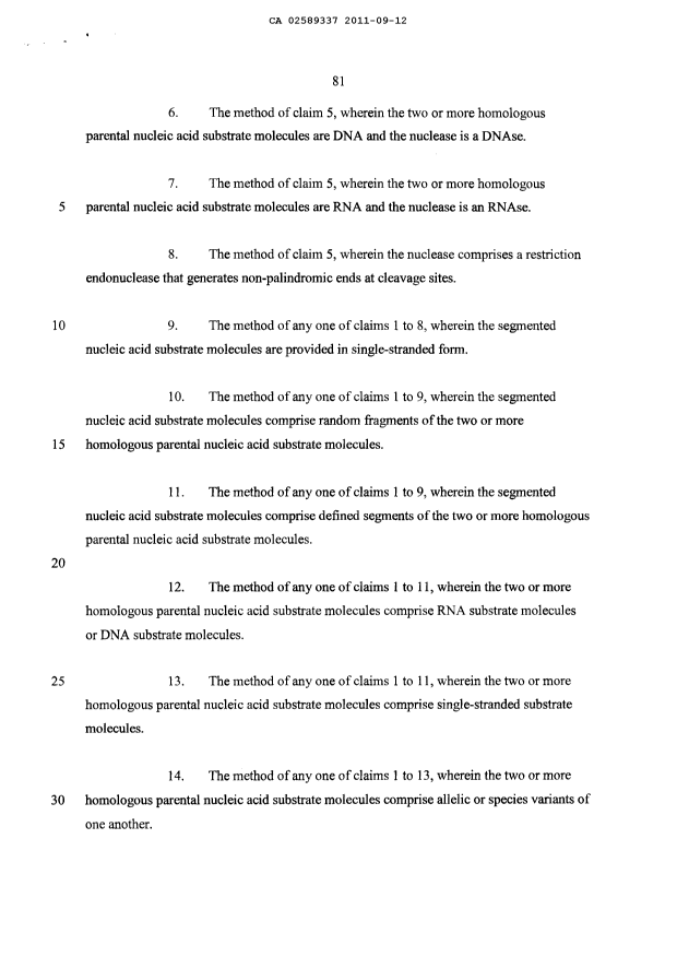 Document de brevet canadien 2589337. Revendications 20110912. Image 2 de 5
